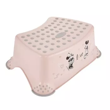 keeeper banco de degrau Tomek Minnie Mouse, 40,5 x 28,5 x 14 cm, rosa, capacidade de carga 120 kg, antiderrapante