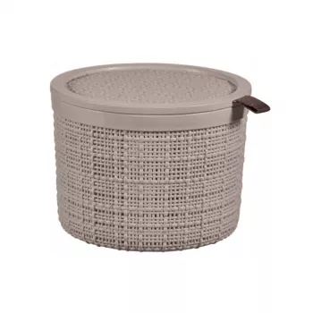 CURVER cesto com tampa Jute redondo 2L Ø17x13cm bege