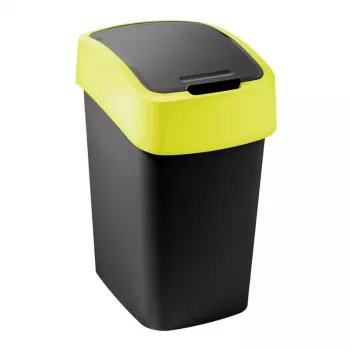 Curver Flip Bin 9L caixote do lixo preto e amarelo