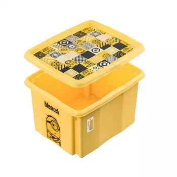 KEEEPER caixa de armazenamento com tampa 15L Karolina „Minions Mosaik“ 38x29,5x20,5 cm amarelo