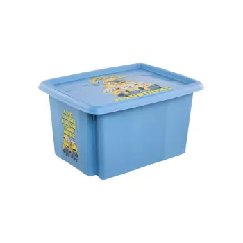 keeeper caixa com tampa 15L Karolina „Minions Happiness“ 38x29,5x20,5cm azul-claro