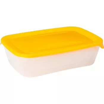 CURVER Fresh & Go Conjunto de 3 Recipientes Retangulares para Alimentos 2L + 1L + 0,5L Amarelo