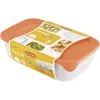 Curver Fresh & Go Conjunto de Caixas de Armazenamento, 3 Recipientes Retangulares, 2L + 1L + 0,5L, Transparente com Tampas Herméticas Coloridas