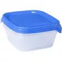 CURVER Fresh&Go Conjunto de Recipientes com 3, 0,8 L cada, Azul, Tampas Herméticas, Sem BPA, Micro-ondas, Congelador, Máquina de Lavar Loiça