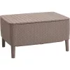 Keter Salemo Mesa de Centro Exterior em Bege – Mesa de Resina Durável com Aspeto de Rattan para o Terraço