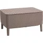 Keter Salemo Mesa de Centro Exterior em Bege – Mesa de Resina Durável com Aspeto de Rattan para o Terraço