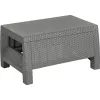 KETER Corfu Mesa de Jardim, Aspeto de Rattan em Resina, Bege, Retangular, Resistente às Intempéries, Proteção UV, Montagem Fácil