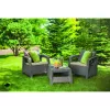 KETER Corfu Mesa de Jardim, Aspeto de Rattan em Resina, Bege, Retangular, Resistente às Intempéries, Proteção UV, Montagem Fácil