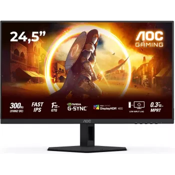 AOC 25G4SRE 24,5 polegadas Full HD IPS monitor gaming, 180Hz, 0,5ms, DisplayHDR 400, FreeSync Premium, monitor ajustável em altura AOC 25G4SRE (recondicionado)