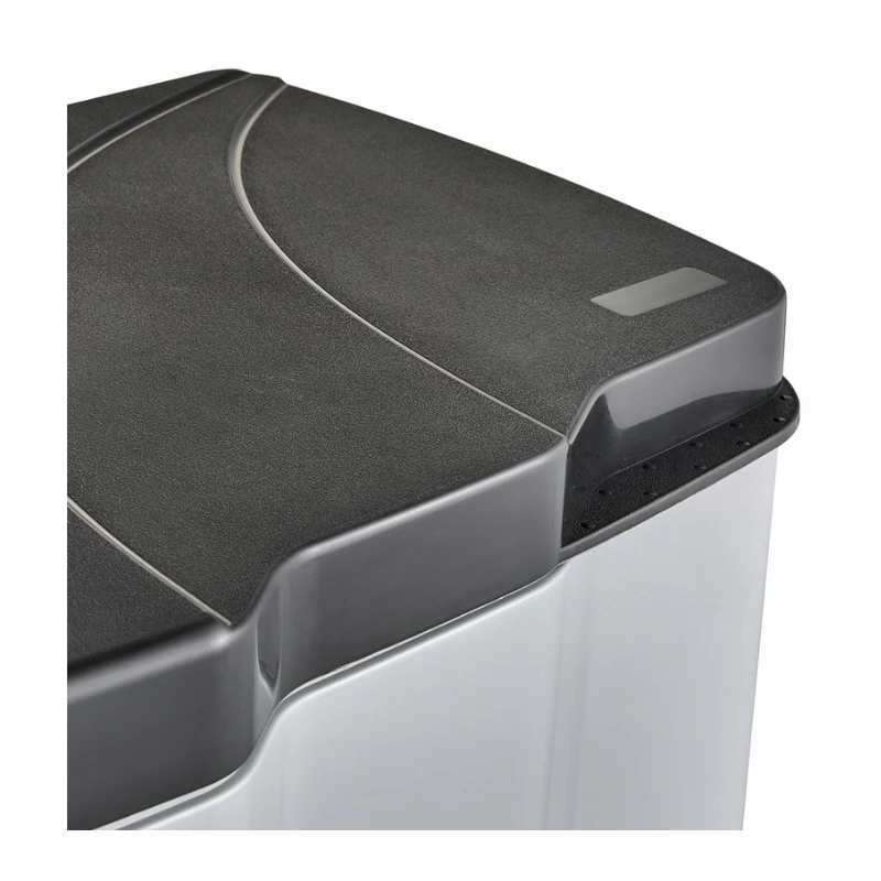 KEEEPER Caixote do Lixo com Pedal para Reciclagem 7+15L Gunnar 39,5x29x43,5cm Prata Claro