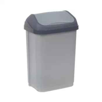 KEEEPER Swantje Caixote do Lixo 10L com Tampa Giratória, Cinzento Claro, 25,5x19x38cm