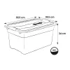 Caixa com tampa keeeper Crystalbox Cornelia 52L, 59,5 x 39,5 x 34 cm, transparente