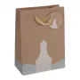 SIGEL GT050 Sacos de presente, urso polar com motivo de estrelas cadentes, 17 x 23 cm, pack de 5, papel, asas de cordão, certificado FSC