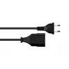 Kabelmeister Cabo de extensão Euro Type-C para tomada Euro, preto, 0,75mm², 5m