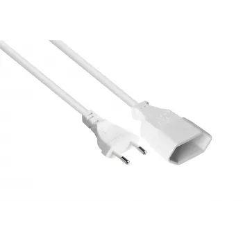 Kabelmeister Cabo de extensão Euro Type-C ficha para tomada Euro, branco, 0,75mm², 0,5m