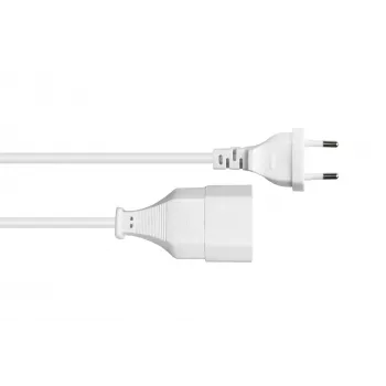Kabelmeister Cabo de extensão Euro Type-C ficha para tomada Euro, branco, 0,75mm², 0,5m