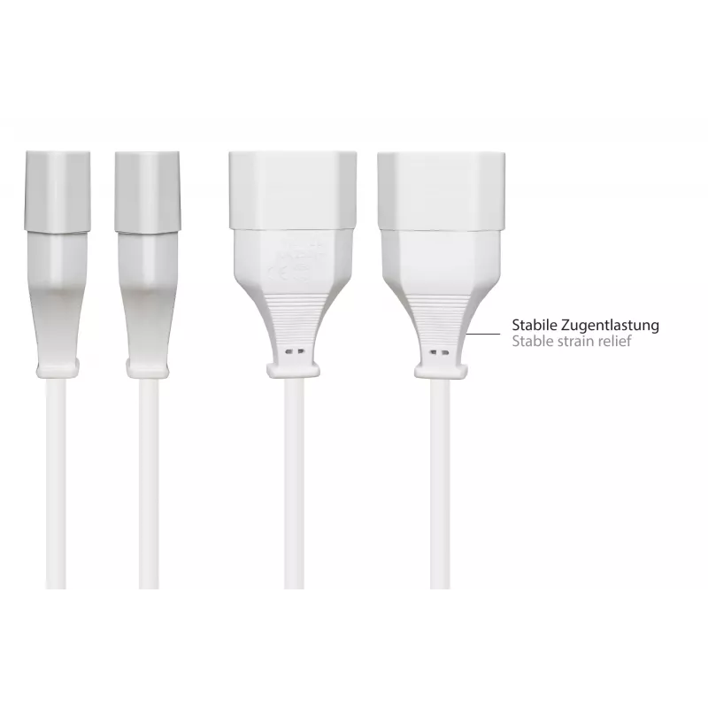 Kabelmeister Cabo de extensão Euro Type-C ficha para tomada Euro, branco, 0,75mm², 0,5m