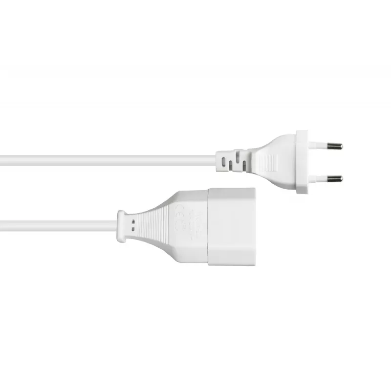 Kabelmeister Cabo de extensão Euro Type-C para tomada Euro, branco, 0,75mm², 5m