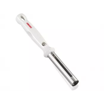 LEIFHEIT Descaroçador de maçã, lâmina de aço inoxidável, cabo ergonómico antiderrapante, adequado para máquina de lavar louça, branco/prateado