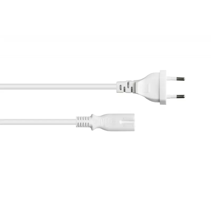 Kabelmeister Cabo de alimentação Euro CEE 7/16 para IEC C7, branco, 0,75mm², 1,8m