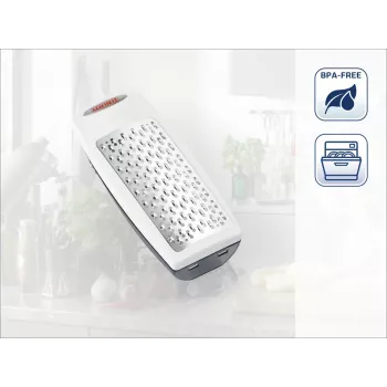 LEIFHEIT Ralador de queijo parmesão Rotary Tambor fino de aço inoxidável branco cinzento manual