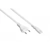 Kabelmeister Cabo de alimentação Euro Type-C para C7 Figure-8, branco, 0,75mm², 10m