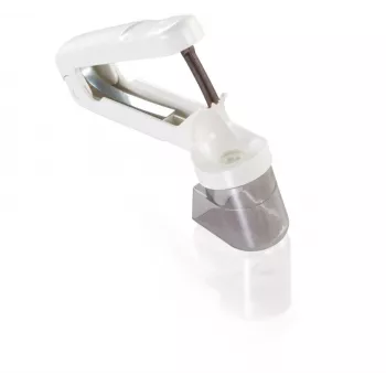 LEIFHEIT Comfortline Descaroçador de cerejas Descaroçador de cerejas manual com mecanismo de aço inoxidável, proteção anti-salpicos, base antiderrapante, branco/vermelho