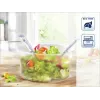 LEIFHEIT Sterling Talheres de salada, aço inoxidável com cabos de plástico preto, conjunto de 2 peças, adequado para máquina de lavar louça