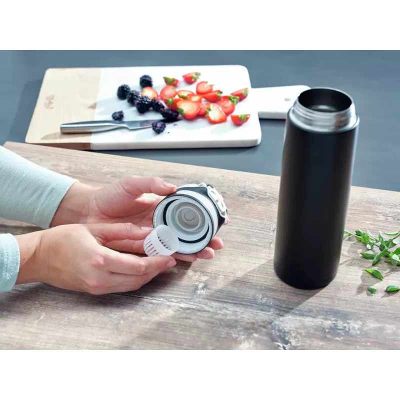 LEIFHEIT Thermo Flip 600ml caneca de viagem isolada preta