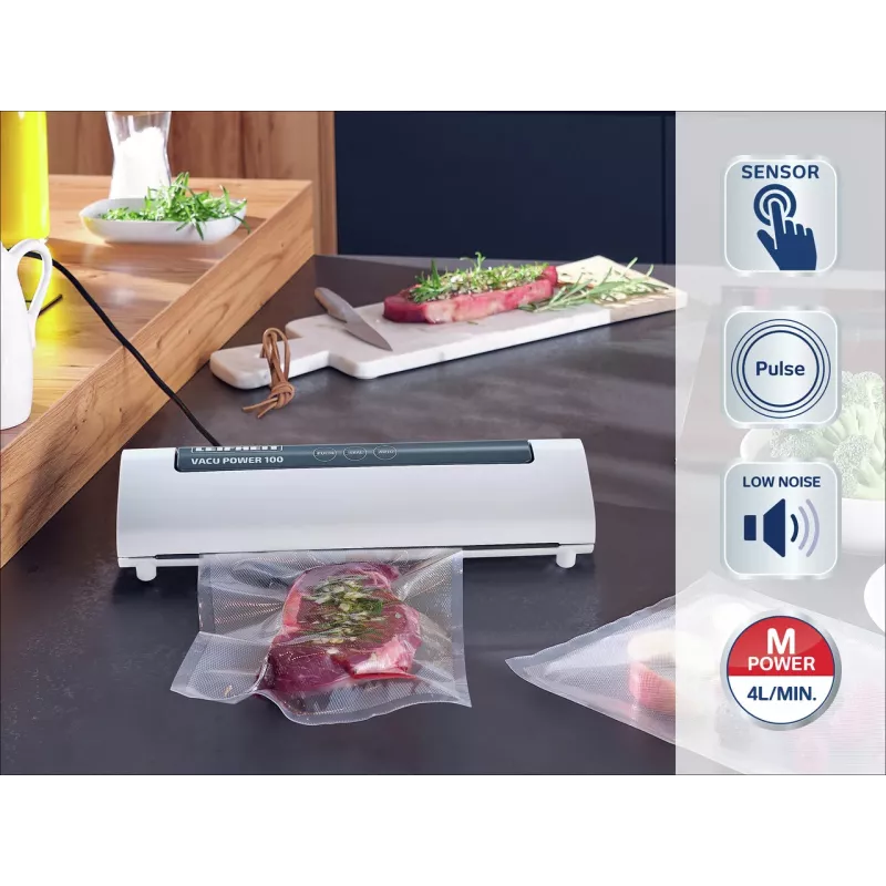 LEIFHEIT Vacu Power 100 máquina de vácuo branco/prateado