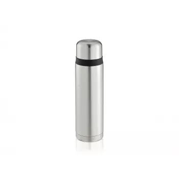 LEIFHEIT Thermos Coco 1,0L garrafa térmica de aço inoxidável com isolamento a vácuo, prateado