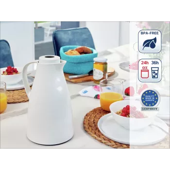 LEIFHEIT Thermos Harmonic jarra térmica branca com isolamento a vácuo, 1 L