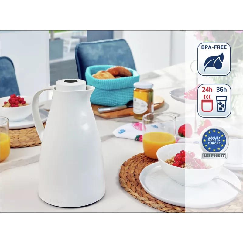 LEIFHEIT Thermos Harmonic jarra térmica branca com isolamento a vácuo, 1 L