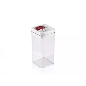 LEIFHEIT Fresh&Easy recipiente de armazenamento de alimentos 1,2 L, hermético, sem BPA, transparente com tampa branca/cinzenta