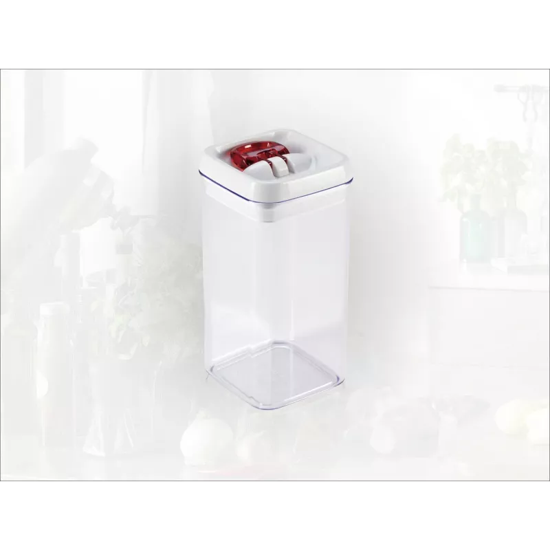 LEIFHEIT Fresh&Easy recipiente de armazenamento de alimentos 1,2 L, hermético, sem BPA, transparente com tampa branca/cinzenta