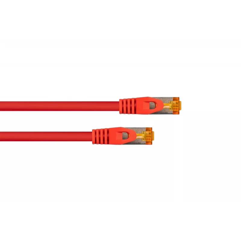 Cabo de rede Cat.7 S/FTP RJ45 Kabelmeister, bainha TPE, sem halogéneos, vermelho, 5m