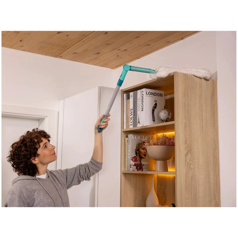 LEIFHEIT Superduster XL Pro Reach Set – cabeça de espanador eletrostático de 56 cm com cabo de 43 cm