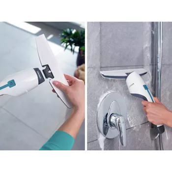 LEIFHEIT Nemo escova de aspiração de substituição para cabines de duche, azulejos e espelhos – lábio de silicone de 170 mm, cinzento/branco