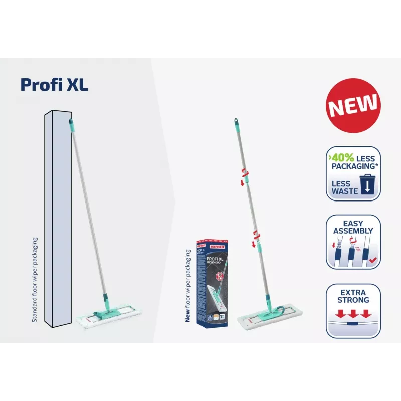 LEIFHEIT Profi XL Micro Duo esfregona de 42 cm com cabo rebatível