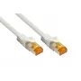 Cabo de rede Cat.7 S/FTP KABELMEISTER, bainha TPE, sem halogéneos, branco, 0,25 m