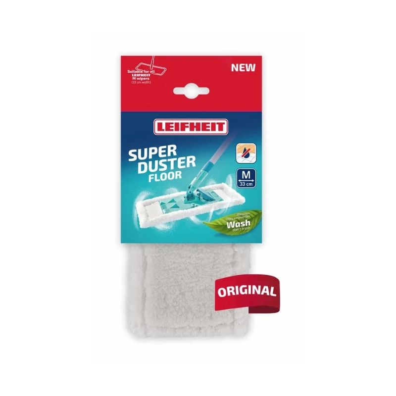 Pano de substituição Leifheit SuperDuster Floor M, 33 cm, branco/azul