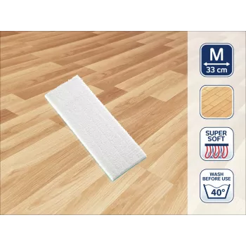Cabeça de mopa de microfibra de substituição LEIFHEIT Picobello M Super Soft, 33 cm, branco/turquesa