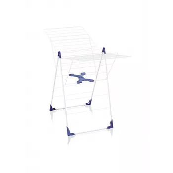 Estendal de roupa LEIFHEIT Classic 200 Flex, 20 m de comprimento de secagem, estendal de asas vertical dobrável, branco/azul