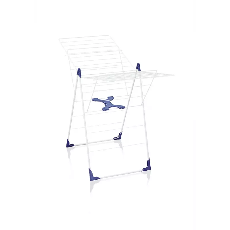 Estendal de roupa LEIFHEIT Classic 200 Flex, 20 m de comprimento de secagem, estendal de asas vertical dobrável, branco/azul