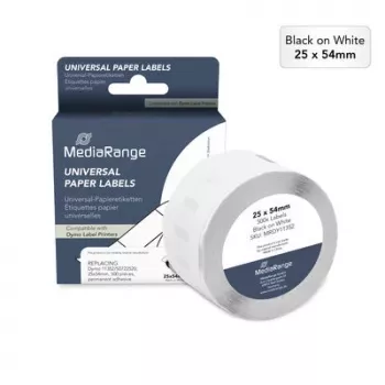 Etiquetas de papel MediaRange para Dymo 11352/S0722520, 25x54mm, 500 etiquetas, branco, térmico direto