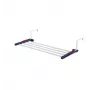 Estendal de roupa suspenso LEIFHEIT Quartett 20, 2m de comprimento de secagem, 4 varões de aço revestidos, dobrável, branco/azul