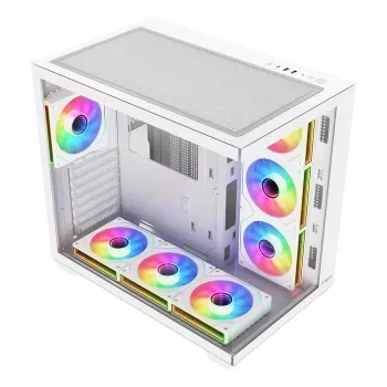Caixa de PC mid-tower FSP Fortron M341-WA com vidro temperado e 4 ventoinhas ARGB