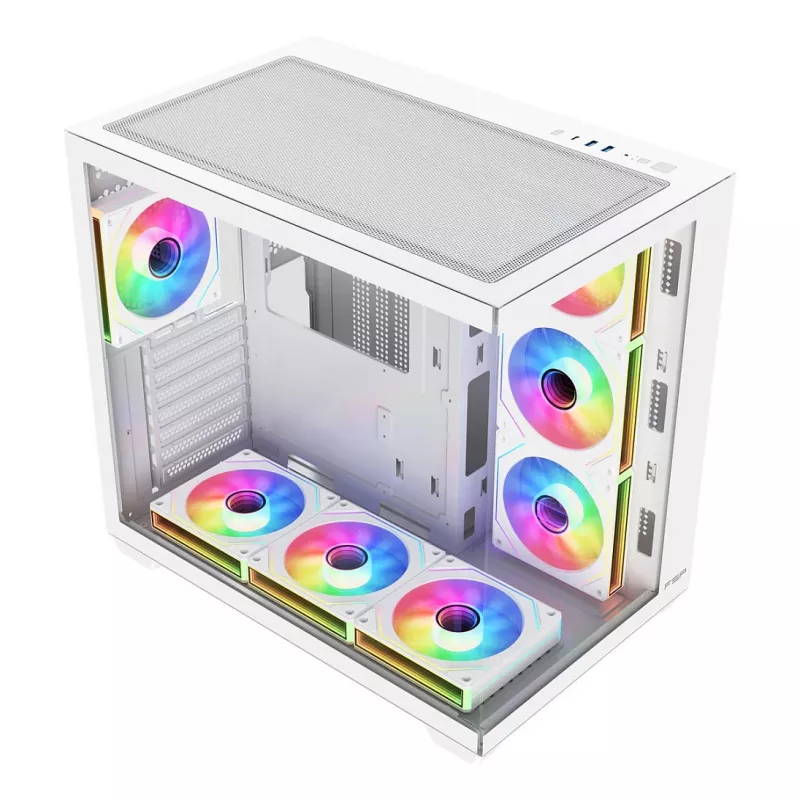 Caixa de PC mid-tower FSP Fortron M341-WA com vidro temperado e 4 ventoinhas ARGB