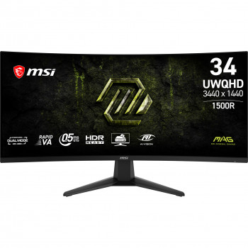 Monitor gaming curvo MSI 34 polegadas UWQHD Rapid VA 200Hz 0,5ms HDR HDMI DisplayPort VESA (9S6-3DD71M-019)