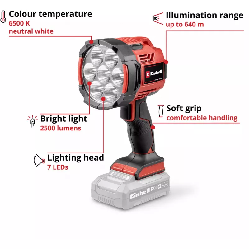Lâmpada de trabalho LED com bateria Einhell TE-CL 18/2500 Li Solo (solo)